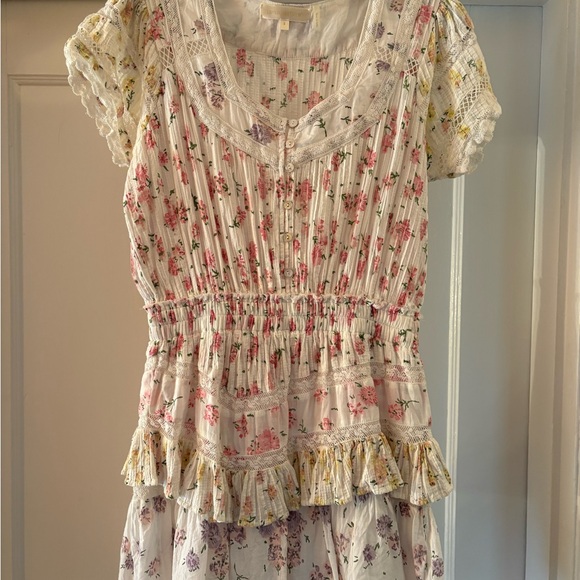 LoveShackFancy Jerome Mini Floral Dress, Small, EUC - Picture 2 of 6